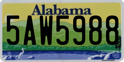 AL license plate 5AW5988