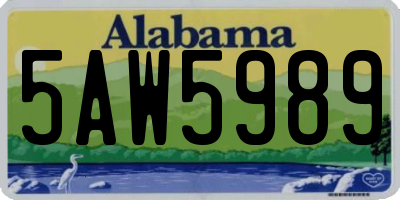 AL license plate 5AW5989