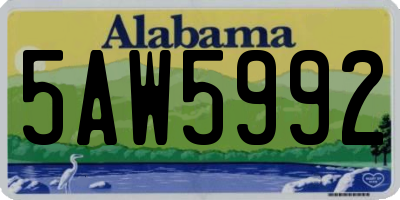 AL license plate 5AW5992
