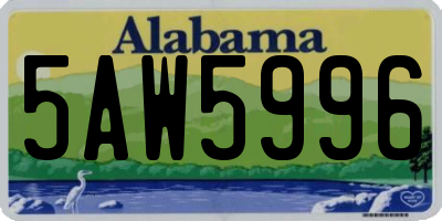 AL license plate 5AW5996