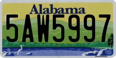 AL license plate 5AW5997
