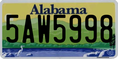 AL license plate 5AW5998