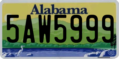 AL license plate 5AW5999
