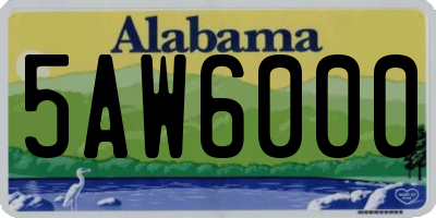 AL license plate 5AW6000