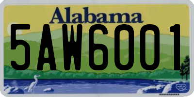 AL license plate 5AW6001