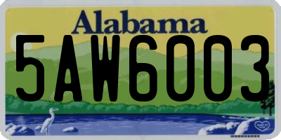 AL license plate 5AW6003