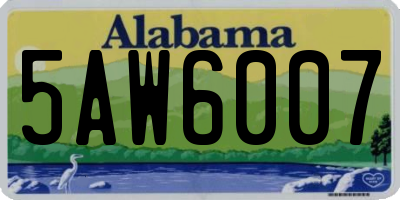 AL license plate 5AW6007