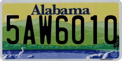 AL license plate 5AW6010
