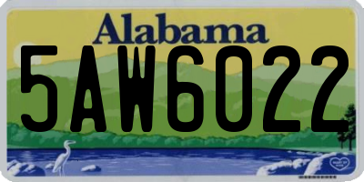 AL license plate 5AW6022