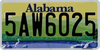 AL license plate 5AW6025