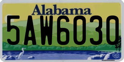 AL license plate 5AW6030