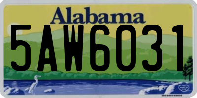 AL license plate 5AW6031