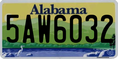 AL license plate 5AW6032