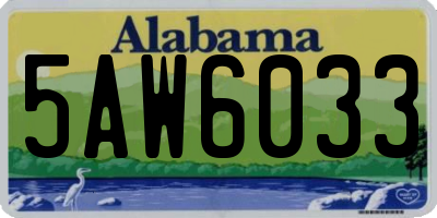 AL license plate 5AW6033