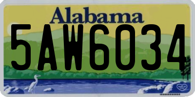 AL license plate 5AW6034