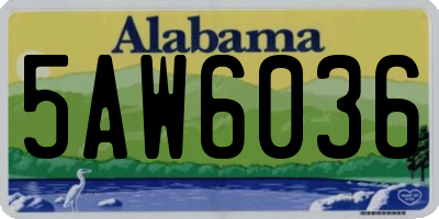 AL license plate 5AW6036