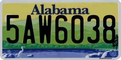 AL license plate 5AW6038