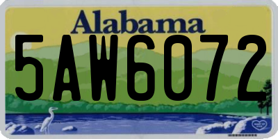 AL license plate 5AW6072