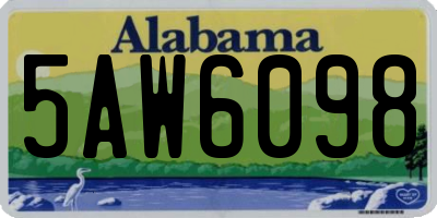 AL license plate 5AW6098