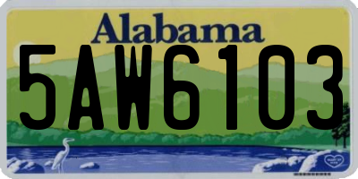 AL license plate 5AW6103