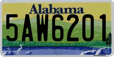 AL license plate 5AW6201