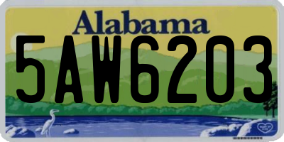 AL license plate 5AW6203