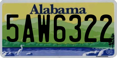 AL license plate 5AW6322