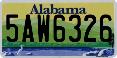 AL license plate 5AW6326