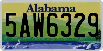 AL license plate 5AW6329