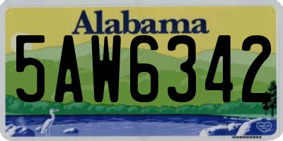 AL license plate 5AW6342