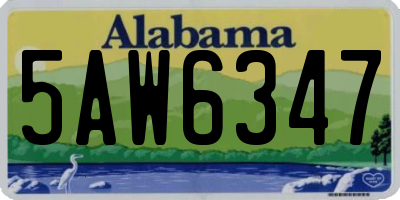 AL license plate 5AW6347