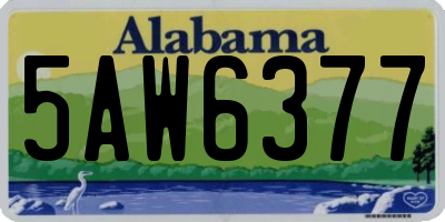 AL license plate 5AW6377