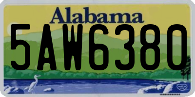 AL license plate 5AW6380