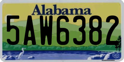 AL license plate 5AW6382