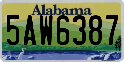 AL license plate 5AW6387