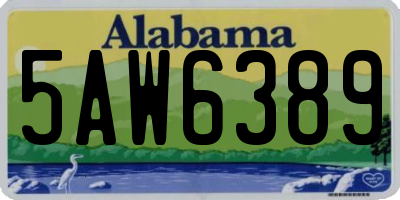 AL license plate 5AW6389
