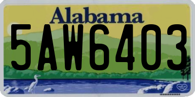 AL license plate 5AW6403