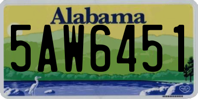 AL license plate 5AW6451