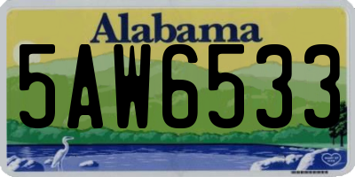 AL license plate 5AW6533