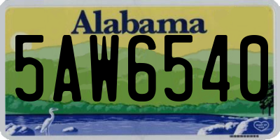 AL license plate 5AW6540
