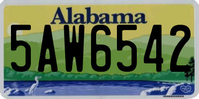 AL license plate 5AW6542