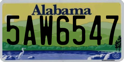 AL license plate 5AW6547