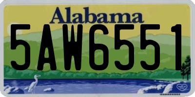 AL license plate 5AW6551