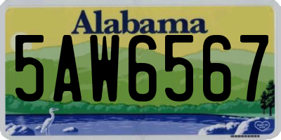 AL license plate 5AW6567