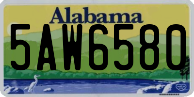 AL license plate 5AW6580