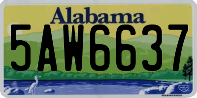 AL license plate 5AW6637