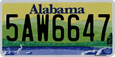 AL license plate 5AW6647
