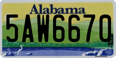 AL license plate 5AW6670
