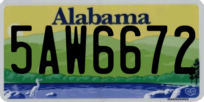 AL license plate 5AW6672