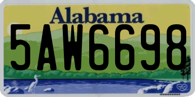 AL license plate 5AW6698